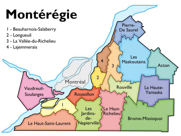 Image de la carte en Montérégie